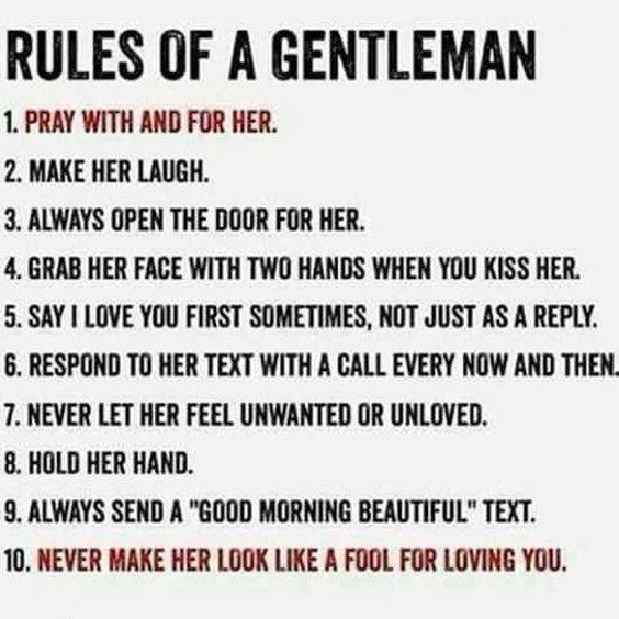 Relationship Quotes on rules of a gentleman