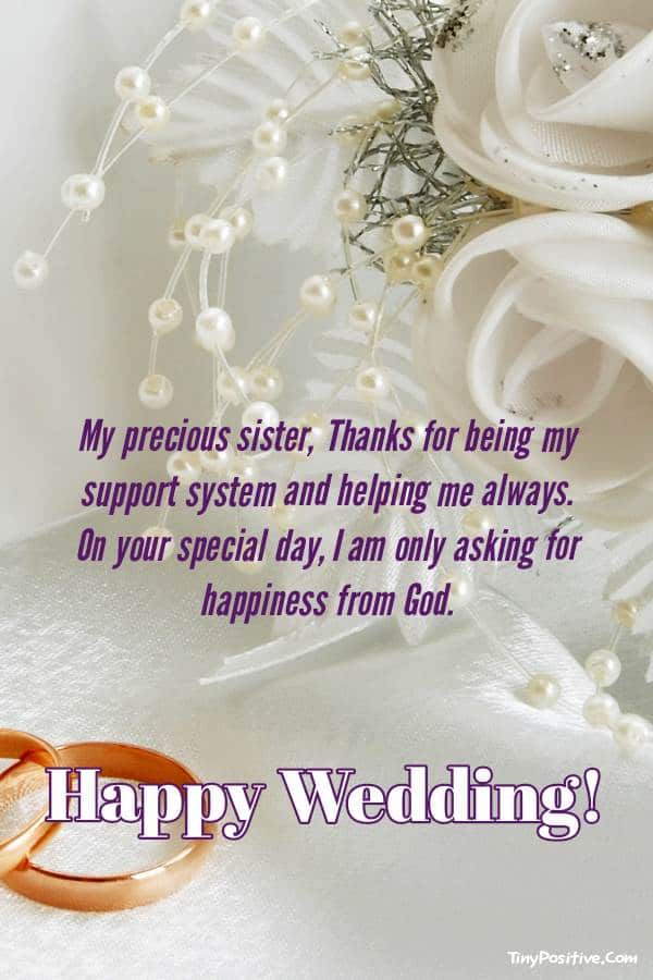 80 Wedding Wishes For Sister Messages Quotes tiny Positive