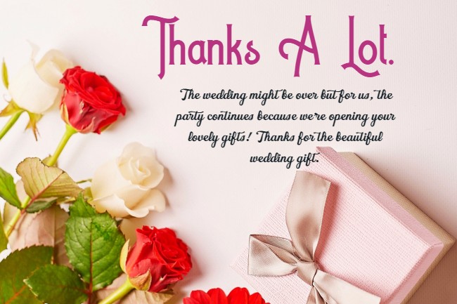 thank you for wedding gift