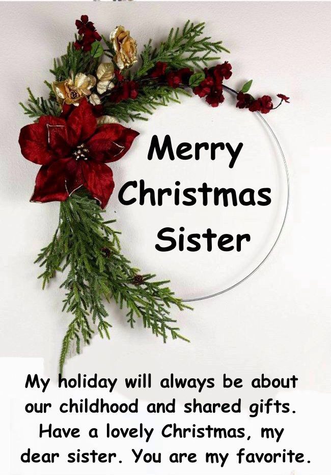 christmas messages for sister