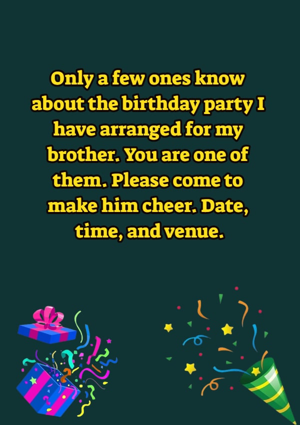 Birthday Invitation Texts Messages for Birthday Party