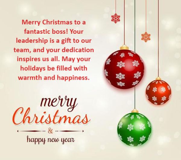 Long heartfelt christmas wishes for boss