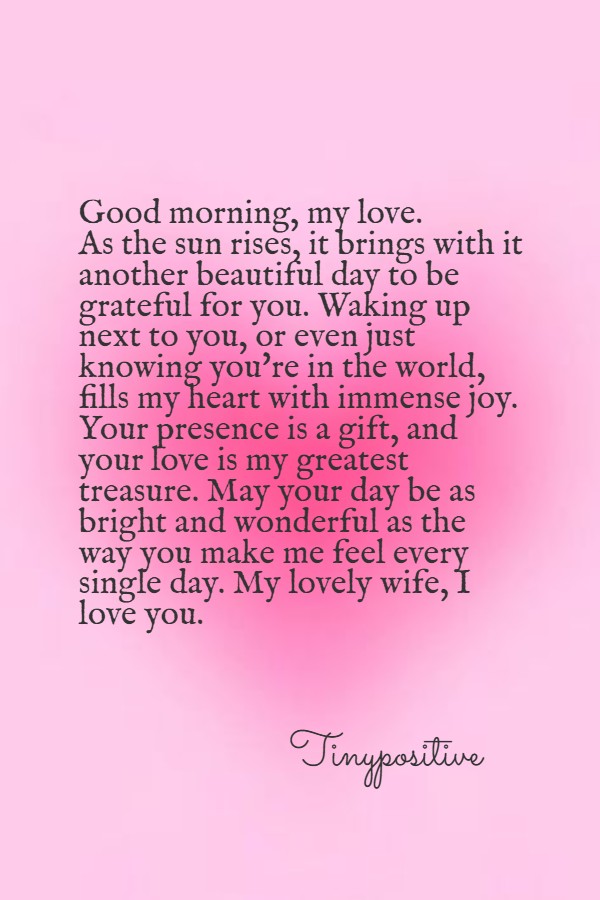 A heartfelt tribute to my wife.