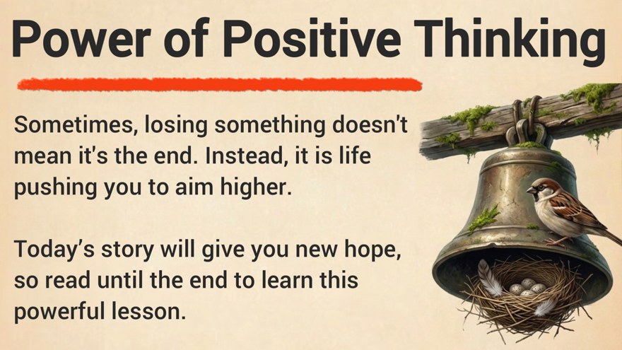 An English graded reader story about the power of positive thinking featuring a sparrow and an old temple bell.
